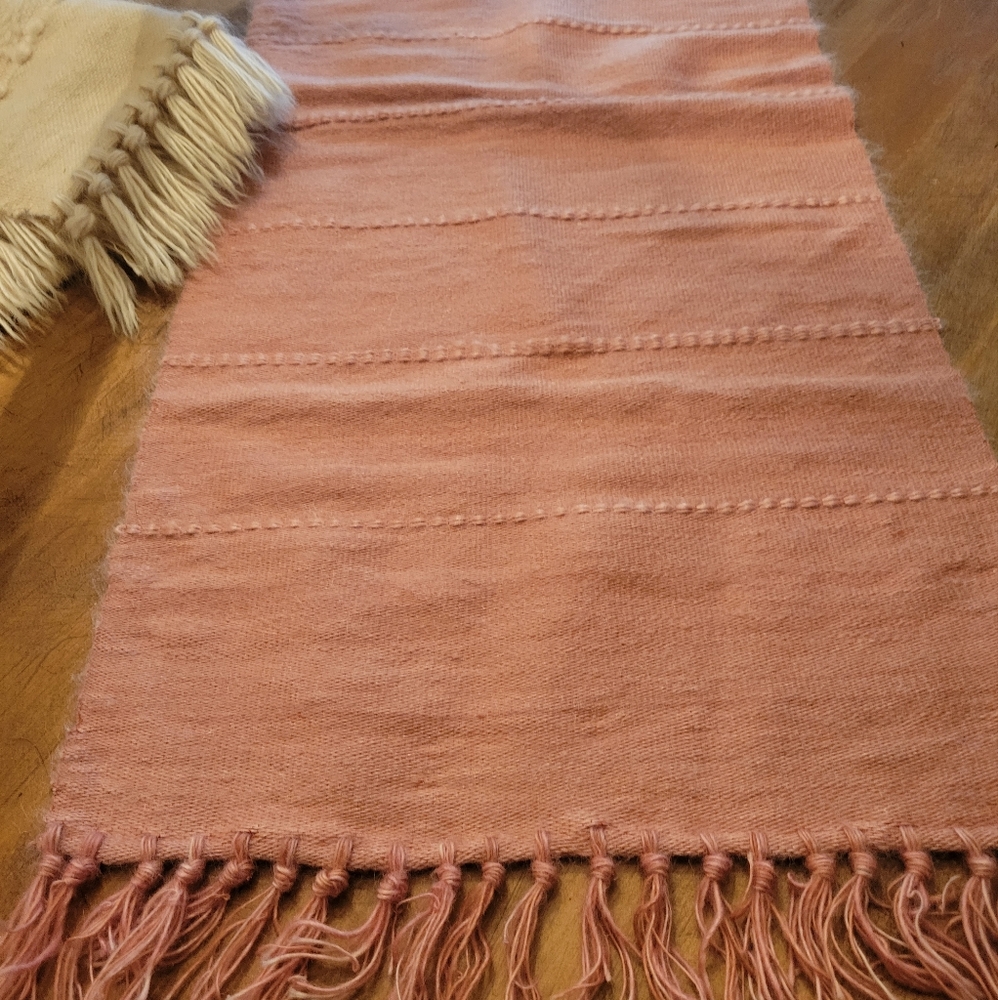 100% mohair handmade scarf / wrap / runner peach pink - Picture 2 of 9